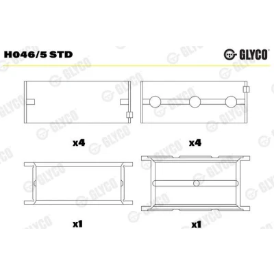 Bilde av GLYCO H046/5 STD Veivaksellager VOLVO: V60 I