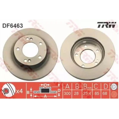 Bilde av TRW DF6463 Bremseskiver 300 28 5 130 ventilert spraylakkert SSANGYONG: Rodius I