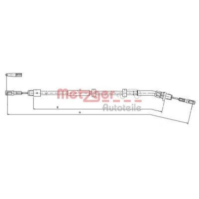 Bilde av METZGER 10.9513 Bremsekabel høyre bak 1932/1770 Skivebrems COFLE MERCEDES BENZ: ML Klasse