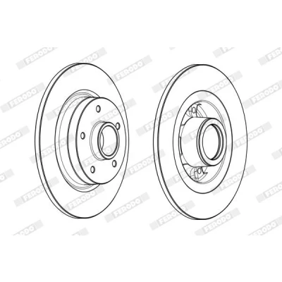 Bilde av FERODO PREMIER DDF1731 1 Bremseskiver 274 11 5 114,3 fullt ut med ABS senorring, hjullager RENAULT: SCENIC 3, Fluence, GRAND 3