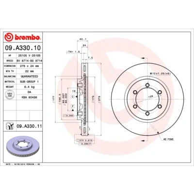 Bilde av Bremseskive, Framaksel, daewoo korando, korando cabrio, musso, rexton, ssangyong musso sports, 414410511