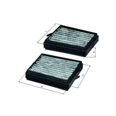Bilde av MAHLE ORIGINAL LKK 116/S Kupéfilter Karbonfilter 165,4 184 40,0 MERCEDES BENZ: C Klasse Sedan, T modell, CLK Coupé