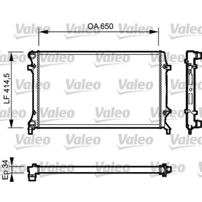 Bilde av VALEO 735120 Radiator Aluminium 650 415 23 Kjøleribber satt sammen mekanisk VOLKSWAGEN: Touran I, Passat B6 Variant, Caddy 3, SKODA: Octavia 2 Combi