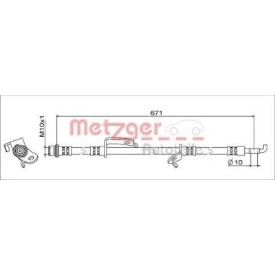 Bilde av METZGER 4111679 Bremseslange framaksel høyre 671 TOYOTA: Avensis III Stasjonsvogn, Sedan
