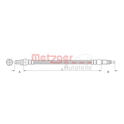 Bilde av METZGER 4110189 Bremseslange framaksel 423