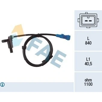 Bilde av FAE 78022 ABS Sensor bakaksel induktiv 2 840 PEUGEOT: 206 Hatchback