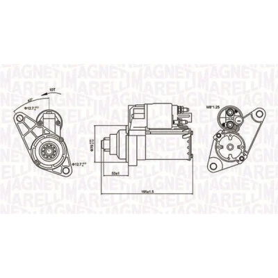 Bilde av MAGNETI MARELLI 063721330010 Starter 12 1,1 10 VOLKSWAGEN: Polo IV Hatchback, GOLF 5, 6, SKODA: Octavia 2 Combi