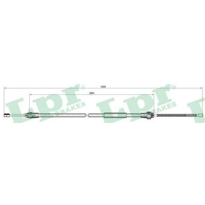 Bilde av LPR C0687B Bremsekabel 1400/1080 Trommelbrems RENAULT: CLIO 2