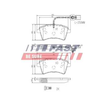 Bilde av FAST FT29529 Bremseklosser framaksel med integrert slitasjesensor RENAULT: Kangoo II Express, / Grand