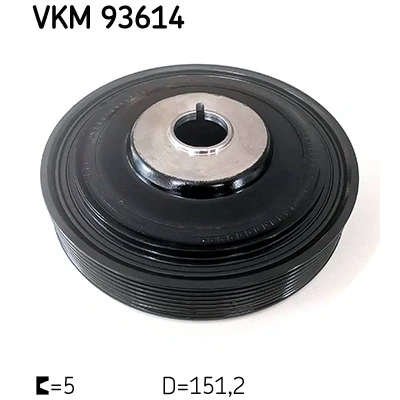 Bilde av SKF VKM 93614 Remskive Veivaksel 151,20mm 6 NISSAN: Qashqai / Qashqai+2 I, RENAULT: SCENIC 3
