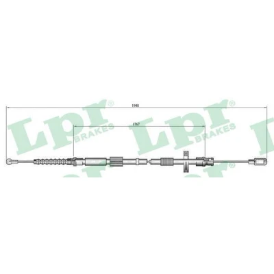 Bilde av LPR C0050B Bremsekabel 1927/1770 Skivebrems AUDI: A4 B7 Avant, B6 Sedan, Avant