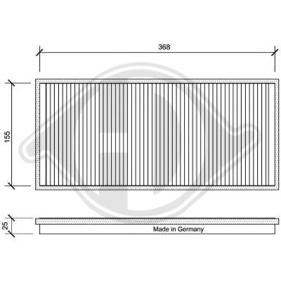 Bilde av DIEDERICHS DCI1025 Kupéfilter Karbonfilter 378 171 25 Climate MERCEDES BENZ: Sprinter 3 T Minibuss, 2 Van