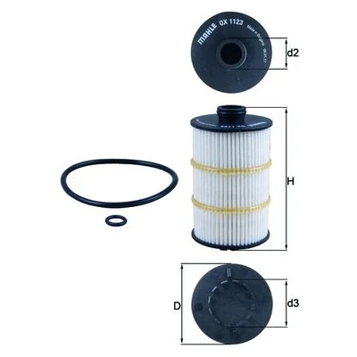 Bilde av MAHLE ORIGINAL OX 1123D Oljefilter Filterinnsats AUDI: A6 C7 Avant, Sedan, A7 Sportback, MERCEDES BENZ: E Klasse S Sedan