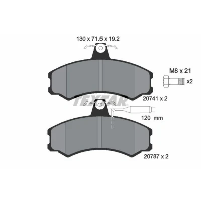 Bilde av TEXTAR 2074101 Bremseklosser med integrert slitasjevarselkontakt bremsecaliperskruer FIAT: Ducato I Flatvogn lastebil/Chassis, Van