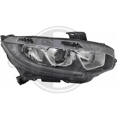 Bilde av DIEDERICHS 5250080 Frontlykter høyre H11/HB3 med kjørelys (LED) motor for høydejustering hovedlys