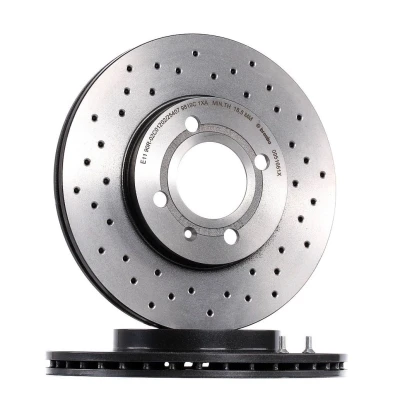 Bilde av BREMBO XTRA LINE 09.5166.1X Bremseskiver 256 20 4 perforert / ventilert belagt med skruer VOLKSWAGEN: GOLF 3, 2, Polo III Hatchback