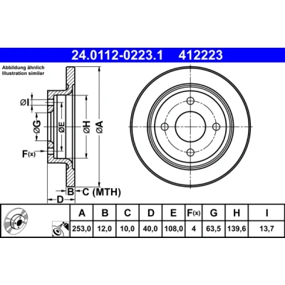 Bilde av Bremseskive, Bakaksel, ford fiesta vii, van 2096336, H1BC 2A315 AB