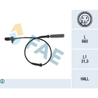 Bilde av FAE 78044 ABS Sensor framaksel, på begge sider Hall prinsipp 2 660 BMW: 5 Sedan, Touring