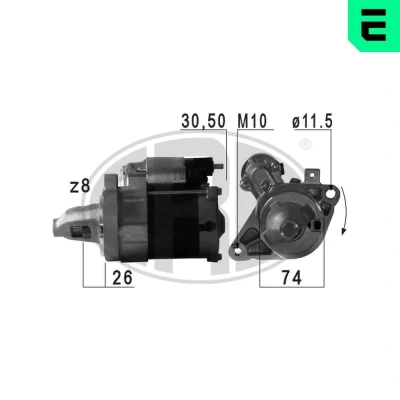 Bilde av ERA 220723A Starter 12 0,8 8 TOYOTA: Yaris II Hatchback, III Hatchback