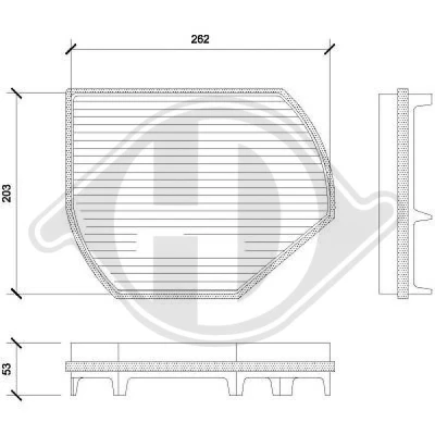 Bilde av DIEDERICHS DCI0800 Kupéfilter pollenfilter 218 278 55 Climate MERCEDES BENZ: E Klasse T modell, Sedan, CLK Cabrio, CHRYSLER: Crossfire Coupé