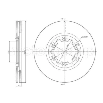 Bilde av METELLI Bremseskive MAZDA: B Serie Pick up, FORD: Ranger Mk2 273,7mm 24,0mm 6 ventilert 23 1675C Bremseskiver, Skivebremser