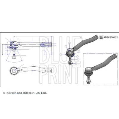 Bilde av BLUE PRINT ADBP870102 Endeledd framaksel venstre med sikringsmutter NISSAN: Leaf I, NV200 Varebil / Stasjonsvogn