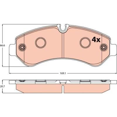Bilde av TRW Bremseklosser klargjort for slitasjeindikator GDB2528 MERCEDES BENZ: Sprinter 5 t Van, Flatvogn lastebil / Chassis