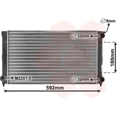 Bilde av VAN WEZEL 58002045 Radiator Aluminium 525 322 34 Kjøleribber satt sammen mekanisk VOLKSWAGEN: GOLF 1, Jetta 2, 2
