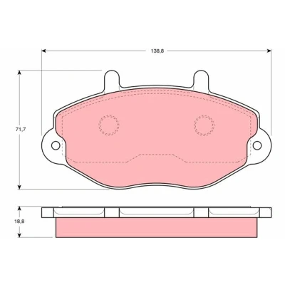 Bilde av TRW GDB1080 Bremseklosser ikke klargjort for slitasjeindikator FORD: Transit Mk4 Minibuss, Van