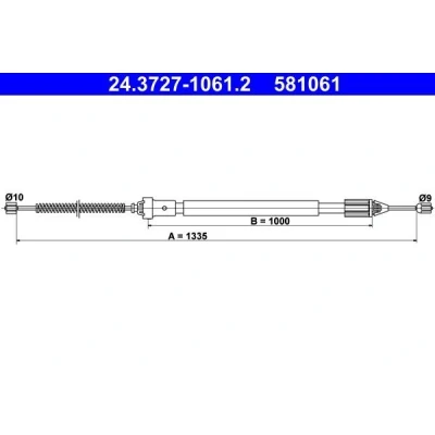 Bilde av ATE 24.3727 1061.2 Bremsekabel 1335 RENAULT: CLIO 2