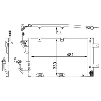 Bilde av MAHLE ORIGINAL AC 400 000S Kondensator med tetningsring, tørker 14 14,22 502 OPEL: Zafira B, Astra H GTC, Caravan