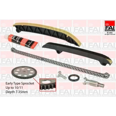 Bilde av FAI AutoParts TCK208 Registerkjedesett med tetning, tannhjul simplex, Kjede m/lite støy VOLKSWAGEN: GOLF 6, Touran I, Polo V Hatchback