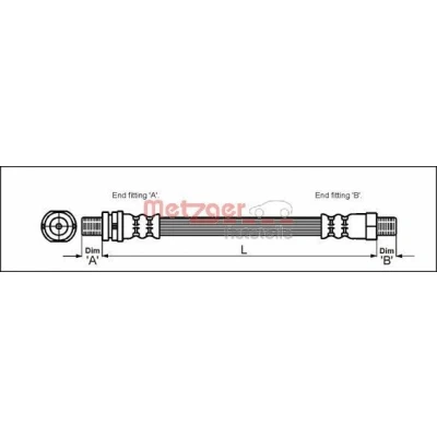 Bilde av METZGER 4112507 Bremseslange 544 M10 x 1