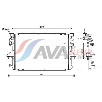 Bilde av PRASCO VNA2317 Radiator Aluminium 710 470 28 Kjøleribber loddet VOLKSWAGEN: Transporter 5