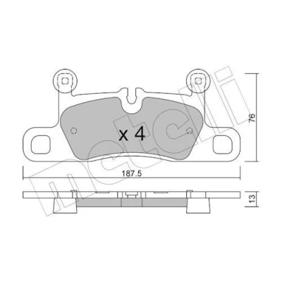 Bilde av METELLI 22 1315 0 Bremseklosser klargjort for slitasjeindikator PORSCHE: Taycan Cross Turismo