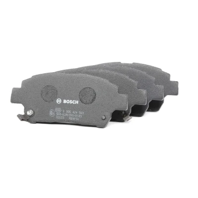 Bilde av BOSCH 0 986 424 803 Bremseklosser Low Metallic med akustisk slitasjevarsel antihyle blikk TOYOTA: Yaris Verso, Corolla IX Station Wagon