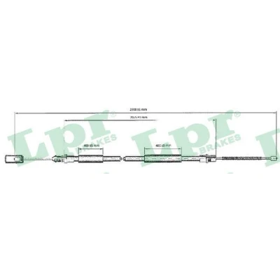 Bilde av LPR C0211B Bremsekabel 2205/2080 Trommelbrems PEUGEOT: Expert I, I Van, CITROËN: Jumpy MPV