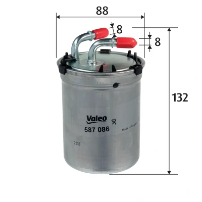 Bilde av VALEO 587086 Drivstoffilter ledningsfilter 8 VOLKSWAGEN: Polo V Hatchback, SKODA: Fabia 2, Roomster, Rapid Spaceback, AUDI: A1 Sportback