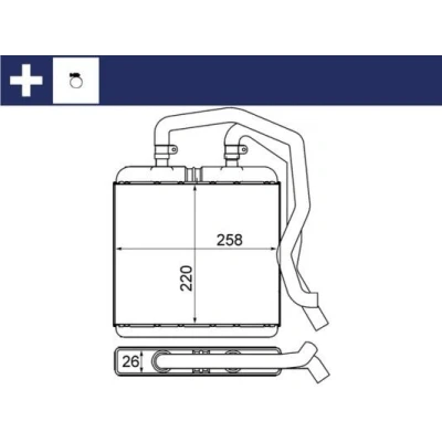 Bilde av MAHLE ORIGINAL AH 12 000S Varmeveksler med rør, tilbehør spennelement