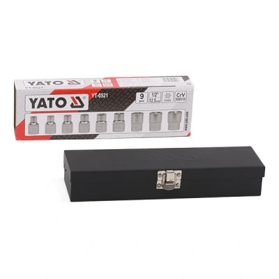 Bilde av YATO YT 0521 Pipesett 9 torx Krom vanadium stål 1/2