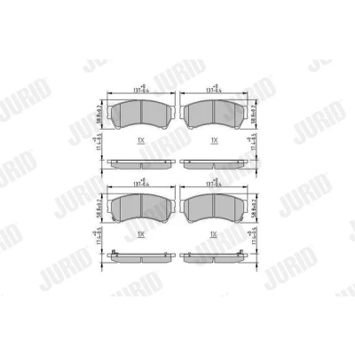 Bilde av JURID 572628J Bremseklosser med akustisk slitasjevarsel uten tilbehør MAZDA: 6 Stasjonsvogn, Hatchback, Sedan