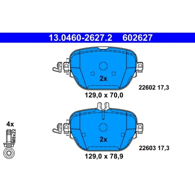 Bilde av Bremseklosser sett, Bakaksel, mercedes benz, 000 420 56 02, 64 00, 65 88 A 0