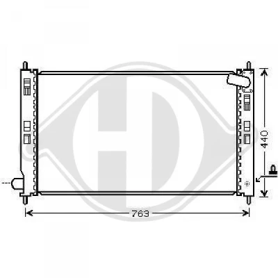 Bilde av DIEDERICHS DCM2527 Radiator Aluminium 698 404 25 Climate Kjøleribber loddet MITSUBISHI: Outlander 2 SUV, ASX SUV