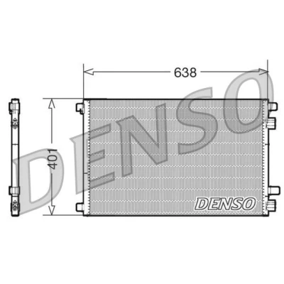Bilde av DENSO DCN23012 Kondensator uten tørker 638x401x16 R 134a 638 RENAULT: GRAND SCENIC 3