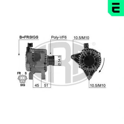 Bilde av ERA 210432A Dynamo 14V 80A FORD: FIESTA 5