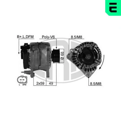 Bilde av ERA 210256A Dynamo 14V 90A VOLKSWAGEN: Transporter 4 Bus, 4, LT 28 46 2 Kasten
