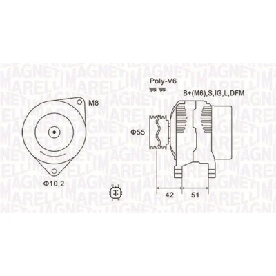 Bilde av MAGNETI MARELLI 063732126010 Dynamo 14V 100A TOYOTA: Avensis III Stasjonsvogn, Auris Hatchback, Verso, JEEP: Commander