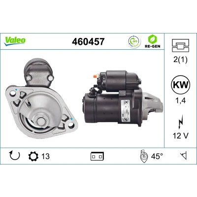 Bilde av VALEO 460457 Starter 12 1,4 13 OPEL: Combo C Varebil / Stasjonsvogn, Zafira B, Astra J Hatchback