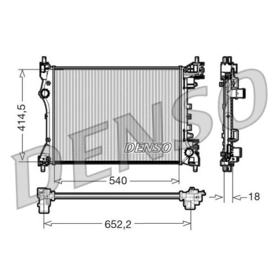 Bilde av DENSO DRM01005 Radiator Aluminium 540 414 18