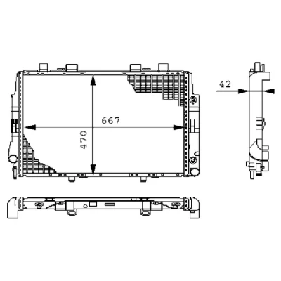 Bilde av MAHLE ORIGINAL CR 247 000S Radiator for kjøretøy med/uten klimaanlegg 667 470 42 Kjøleribber loddet MERCEDES BENZ: S Klasse Sedan